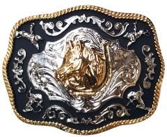 Modestone Metal Alloy Trophy Belt Buckle Horse Horseshoe 3'' X 2 1/2''