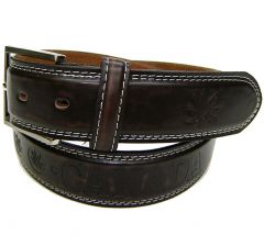 Modestone Men's Canada Leather Belt 1.5'' Width Brown