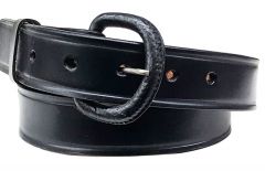 Modestone Unisex Embossed Leather Belt 1'' Width 1/8'' Thick Black