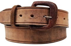 Modestone Unisex Embossed Leather Belt 1.5'' Width 1/8'' Thick Beige