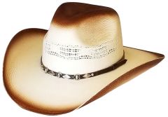 Modestone Wide Brim Straw Cowboy Hat Bangora Breezer Beige