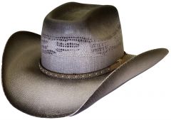 Modestone Wide Brim Straw Cowboy Hat Bangora Breezer Grey