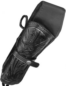 Modestone Western Leather Left Handed Revolver Holster for Gun Belt Black