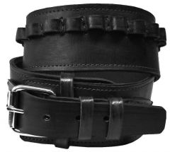 Modestone 22 Cal High Ride/Rise Handmade Leather Gun Belt *NO HOLSTERS* Black
