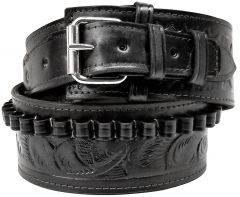 Modestone 22 cal Western High Ride/Rise Leather Gun Belt *NO HOLSTERS* Black
