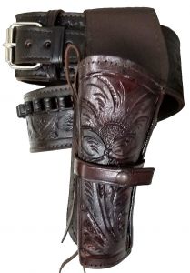 Modestone 357/38 Western Left High Ride/Rise Holster Gun Belt Rig Leather
