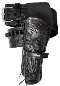 Modestone 44/45 Western Left High Ride/Rise Holster Gun Belt Rig Leather