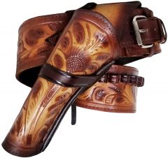 Modestone 44/45 Left Cross Draw High Ride/Rise Holster Gun Belt Rig Leather
