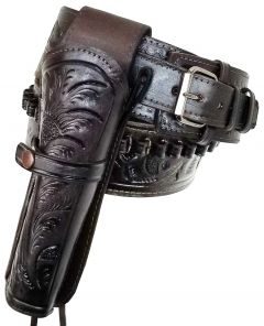 Modestone 357/38 Western RIGHT High Ride/Rise Holster Gun Belt Rig Leather