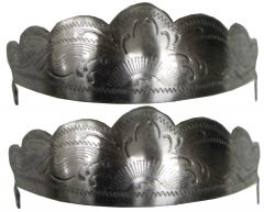 Modestone Metal Scalloped Pair Heel Caps/Guards O/S silver