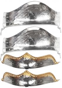 Modestone 4 Pc Shiny Metal Filigree Boot Caps: 2 x Heel + 2 x Toe Silver