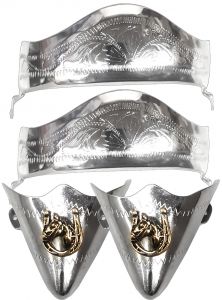 Modestone 4 Pc Metal Boot Caps: 2 x Heel + 2 x Toe Horse Horseshoe Gold Silver