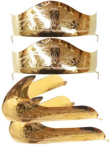 Modestone 4x Metal Boot Caps Filigree: 2 x R-Toe + 2 x Heel Gold