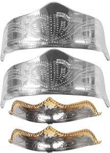 Modestone 4 Pc Shiny Metal Filigree Boot Caps: 2 x Heel + 2 x Toe Silver Gold