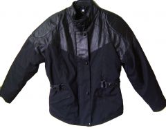 Modestone Women's Leather & Cordura Ecuyer Long Coat L Black