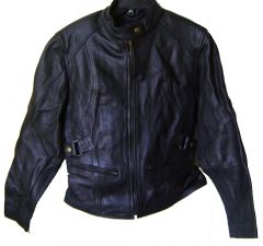 Modestone Women's Leather Core Racer Jacket L Black