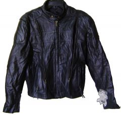 Modestone Men's Leather Adnan Racer Jacket 40 Black