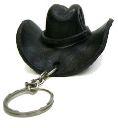 Modestone Men's Small Leather Hat Key Holder O/S Black 2 1/4"