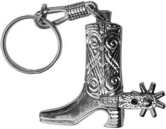Modestone Small Metal Cowboy Boot Spur Bottle Opener Key Holder Chain