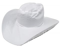 Modestone Hat Cover Waterproof Plastic 3 1/2'' & 4 1/2'' Brim Sizes Reusable White