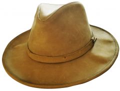 Modestone Unisex Suede Short Floppy Brim Cowboy Hat Tan