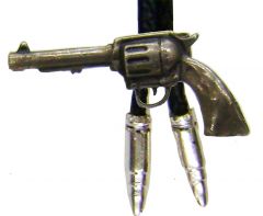 Modestone Unisex Bolo Colt Revolver & Silver Bullets O/S Silver