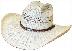 Modestone Unisex Straw Cowboy Hat Breezer Beige