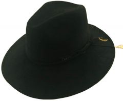 Modestone Unisex ''Felt Feel'' Short Brim Fedora Black