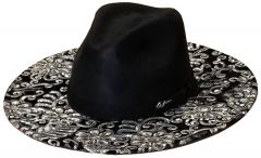 Modestone ''Felt Feel'' Espagnol Hat Wide Brim Embroidered Sequins Black