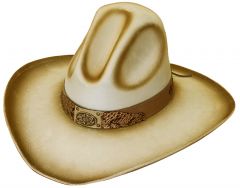 Modestone ''Felt Feel'' Cowboy Hat Wide Brim Slope Crown Beige