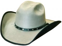 Modestone Unisex "Felt Feel" Wide Brim 2 Tone Cowboy Grey Black