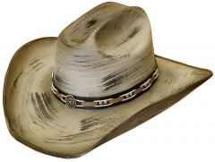 Modestone ''Felt Feel'' Cowboy Hat Wide Brim Dark Accents Grey