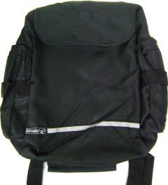 Modestone Sidewind Cordura Sissy Bar Bag 17 3/4" x 17 3/4" x 4" Solid Back, Side Pockets Black
