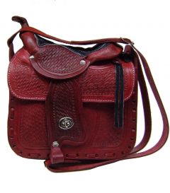 Modestone Leather Shoulder Bag Decorative Saddle Shape 10'' x 9'' x 3 1/2''