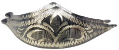 Modestone Pair Antiqued Metal Toe Caps/Tips Western Filigree Dark Golden Silver