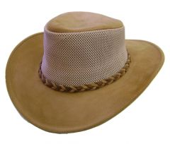 Modestone Men's Crushable Henschel Suede/Mesh Cowboy Hat
