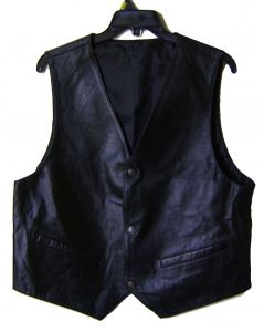 Modestone Men's Leather Vest Black